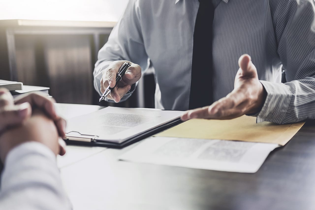 Businessman and Male lawyer or judge consult having team meeting